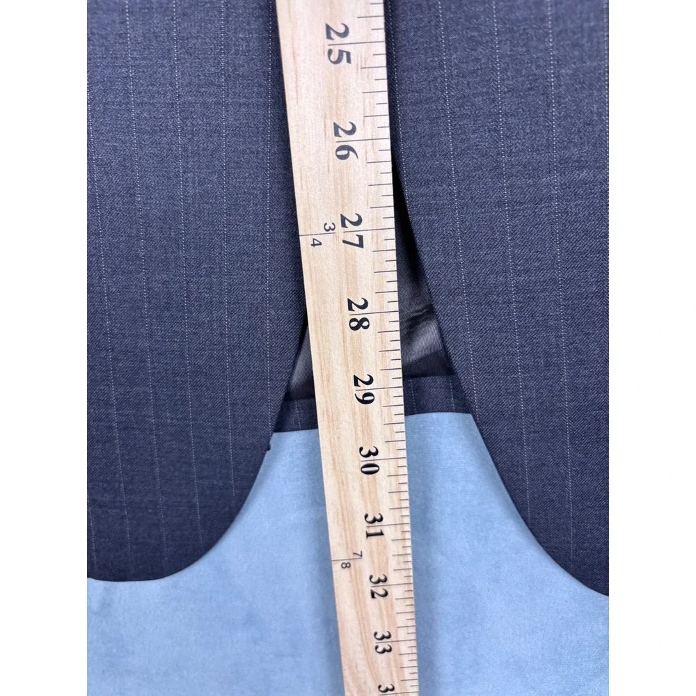 Ralph Lauren Mens Pinstripe Blazer Gray Wool 3 Button Sport Coat
